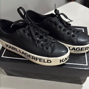 Karl Lagerfeld Black and White Sneakers Modern Design